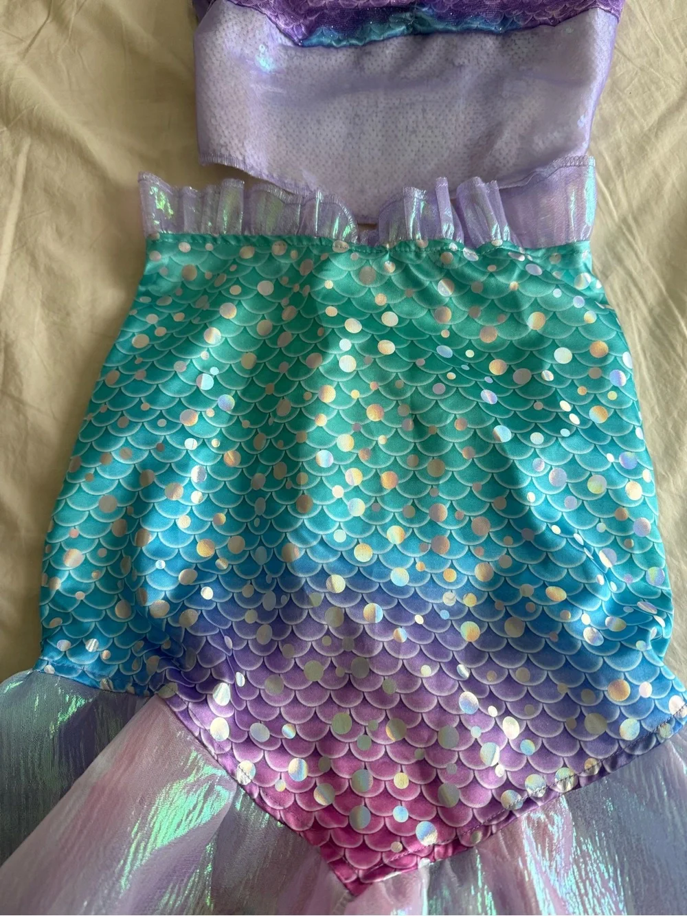 Disney Purple and Teal Iridescent Mermaid Costume Dress